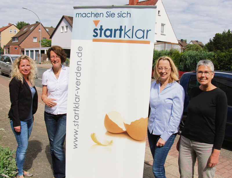Neue Chance für Existenzgründerinnen: (von links) Anja Niebuhr (Agentur für Arbeit, Walsrode), Min von Cramer (Geschäftsführung „Startklar“), Anke Tielker (zertifizierte Gründungsbegleiterin „Startklar“) und Frauke Flöther (Verein Frauen helfen Frauen).