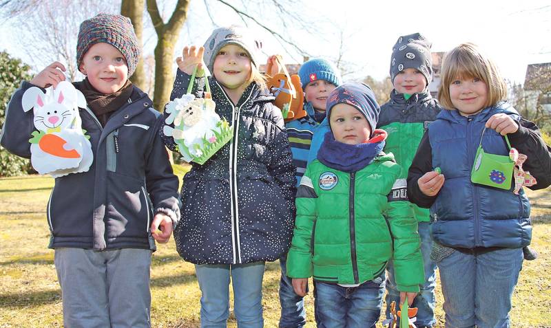 Glücksmomente nach Regen und Frost: Am Ostermontag registrierte der Dorfmarker Heimatverein beim Ostereiersuchen im Sonnenschein eine Rekordbeteiligung. Bild: ei