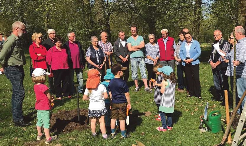 Die Walsroder Bürgerliste pflanzte im Fuilde-Park den Baum des Jahres 2018, eine Esskastanie, zu Ehren der Walsroder Tafel.red