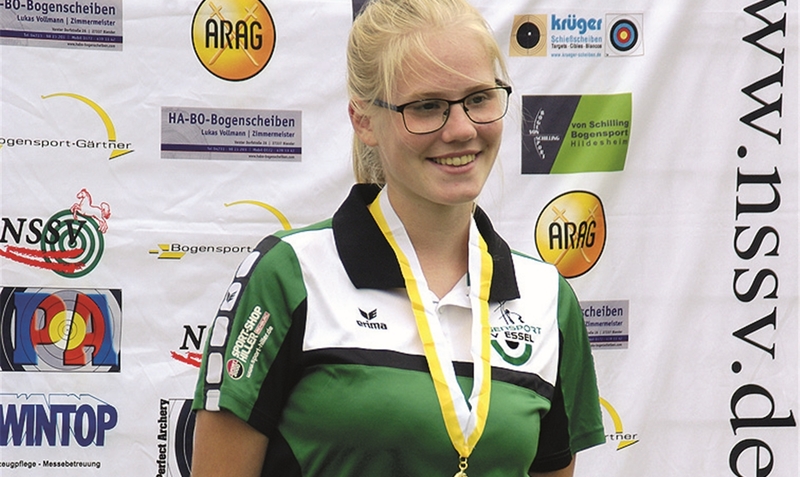 Goldmedaille in der Klasse Blankbogen Jugend: Mirja Jäger (SV Essel).