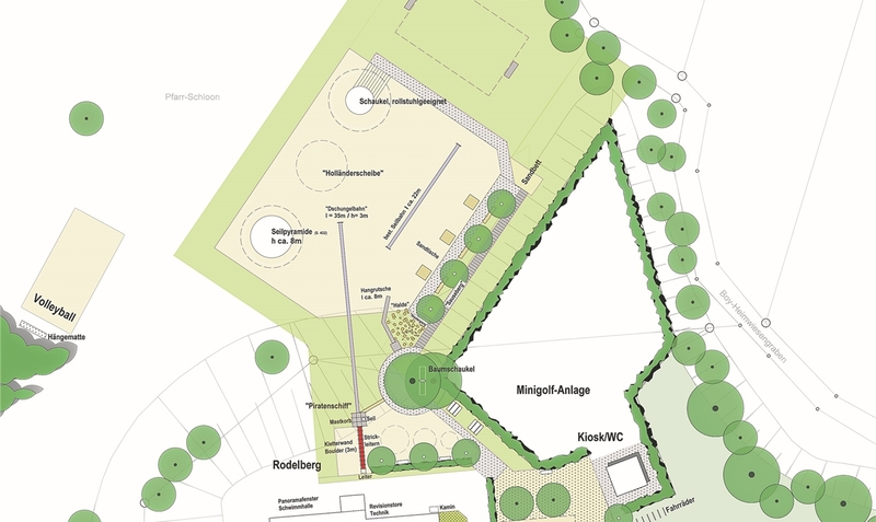 Treffpunkt für Jung und Alt: Die Skizze zeigt die geplante Neugestaltung des Spielplatzes am Schwarmstedter Hallenbad.red