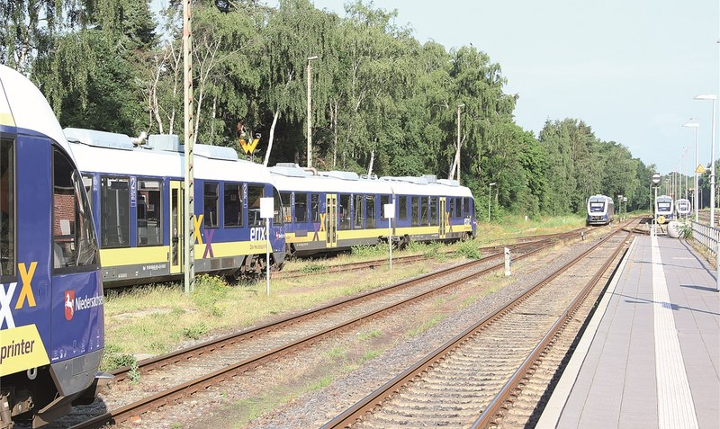 Noch bis Dezember 2021 bleiben die Erixx-Züge ein gewohnter Anblick in der Region - dann übernimmt die DB Regio AG den Betrieb auf dem “Heidekreuz”. Foto: Archiv/Meyland