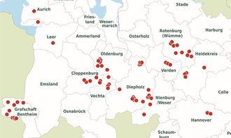 Von Aurich bis Region Hannover: An 70 Wohnorten wurde gemessen. Grafik: Pr&Atilde;&frac14;finstitut M&Atilde;&frac14;ller-BBM