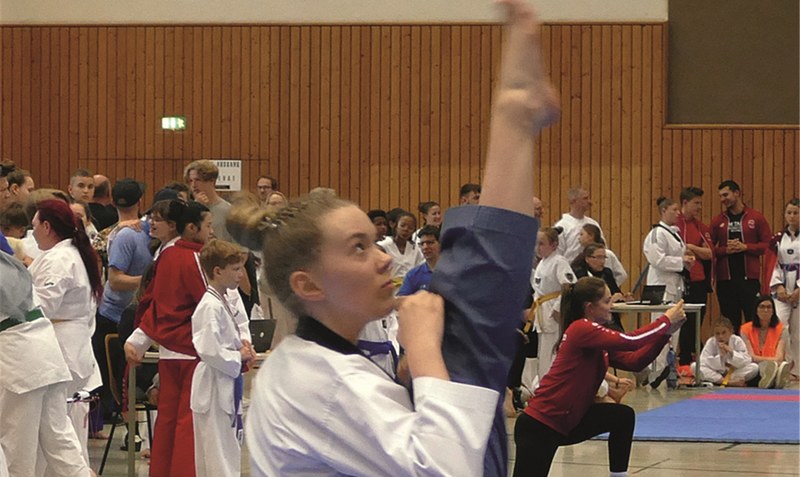 Kiara Jaschik von der SG Bomlitz-Lönsheide holte den Taekwondo-Landesmeistertitel in ihrer Altersklasse 15 bis 17. Foto: SG Bomlitz