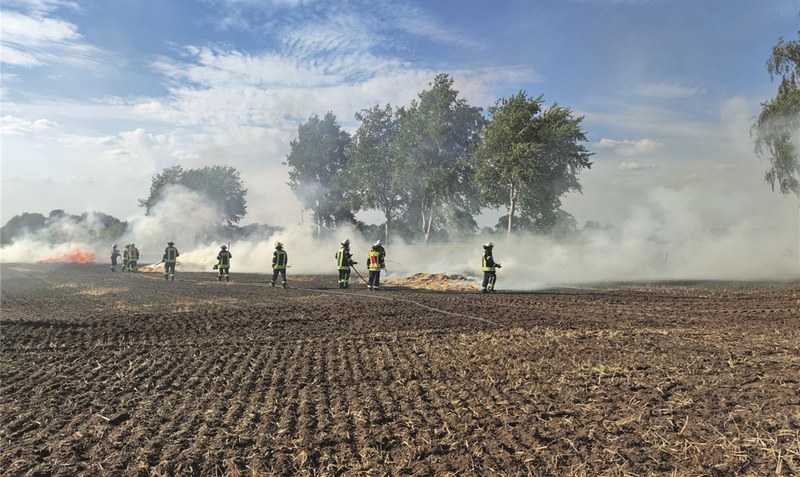 Zwischen Düshorn und Krelingen brannte ein Hektar Stoppelfeld. Foto: Feuerwehr Heidekreis