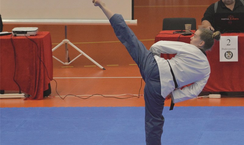 Kiara Jaschik von der SG Bomlitz-Lönsheide erreicht bei den “Taekwondo-Danish Open Poomsae 2022” den achten Platz. Foto: privat