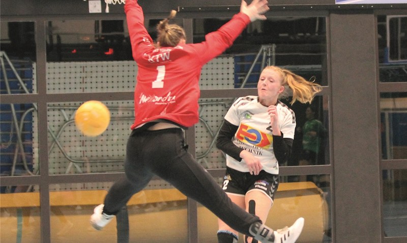 Arbeitssieg: Die Handball-Damen der HSG Heidmark (Bild rechts: Julia Rosemann) rangen Eintracht Hildesheim am Sonnabend mit 26:20 nieder. Foto: Oetjen